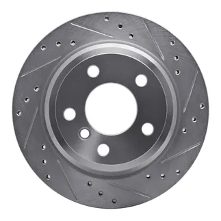 R1 Concepts EDZ-31117R Brake Rotor Drilled and Slotted Silver